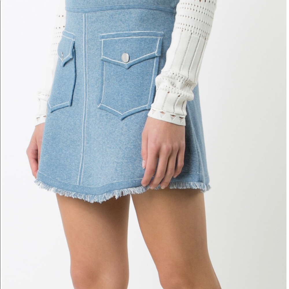 10 Crosby Derek Lam knitted Light Denim Skirt SZ XS/TP